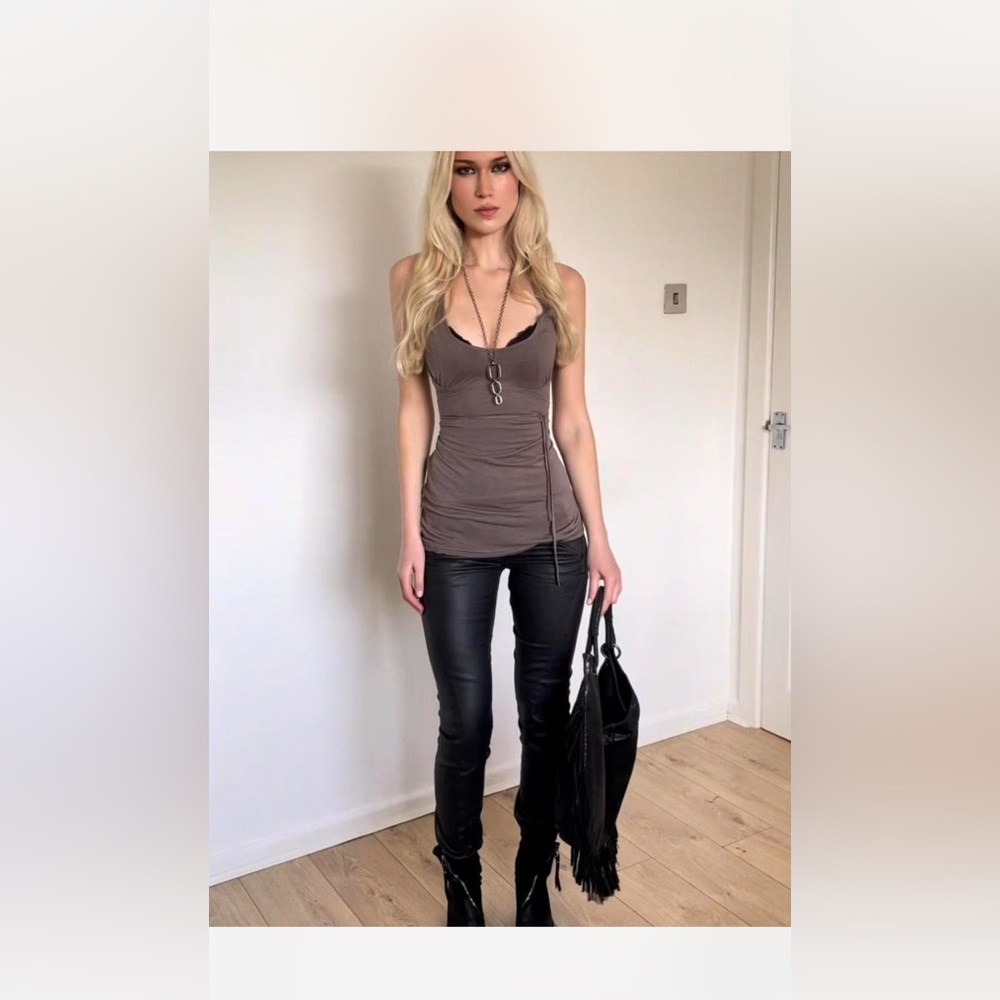 Guess low rise leather pants